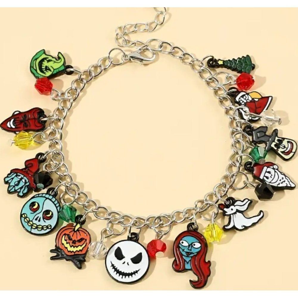 Brand New! Nightmare Before Christmas Charm Bracelet Jack Sally Zero and the gan